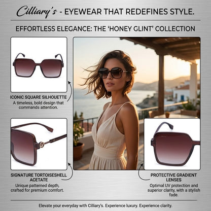 Cilliary's Honey Women's Designer Sunglasses | Size 59-15-148 (Brown)