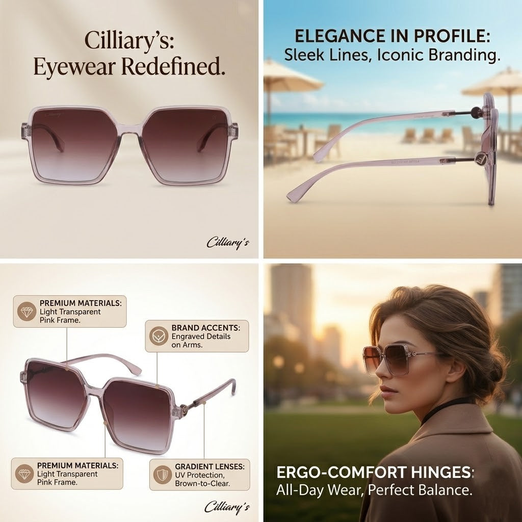Cilliary's Honey Women's Designer Sunglasses | Size 59-15-148 (TransBrown)