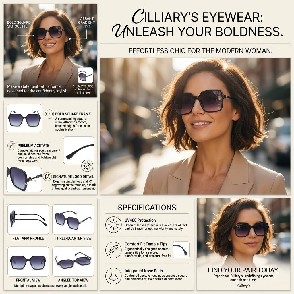 Cilliary's Honey Women's Designer Sunglasses | Size 59-15-148 (Black)