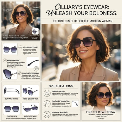 Cilliary's Honey Women's Designer Sunglasses | Size 59-15-148 (Black)