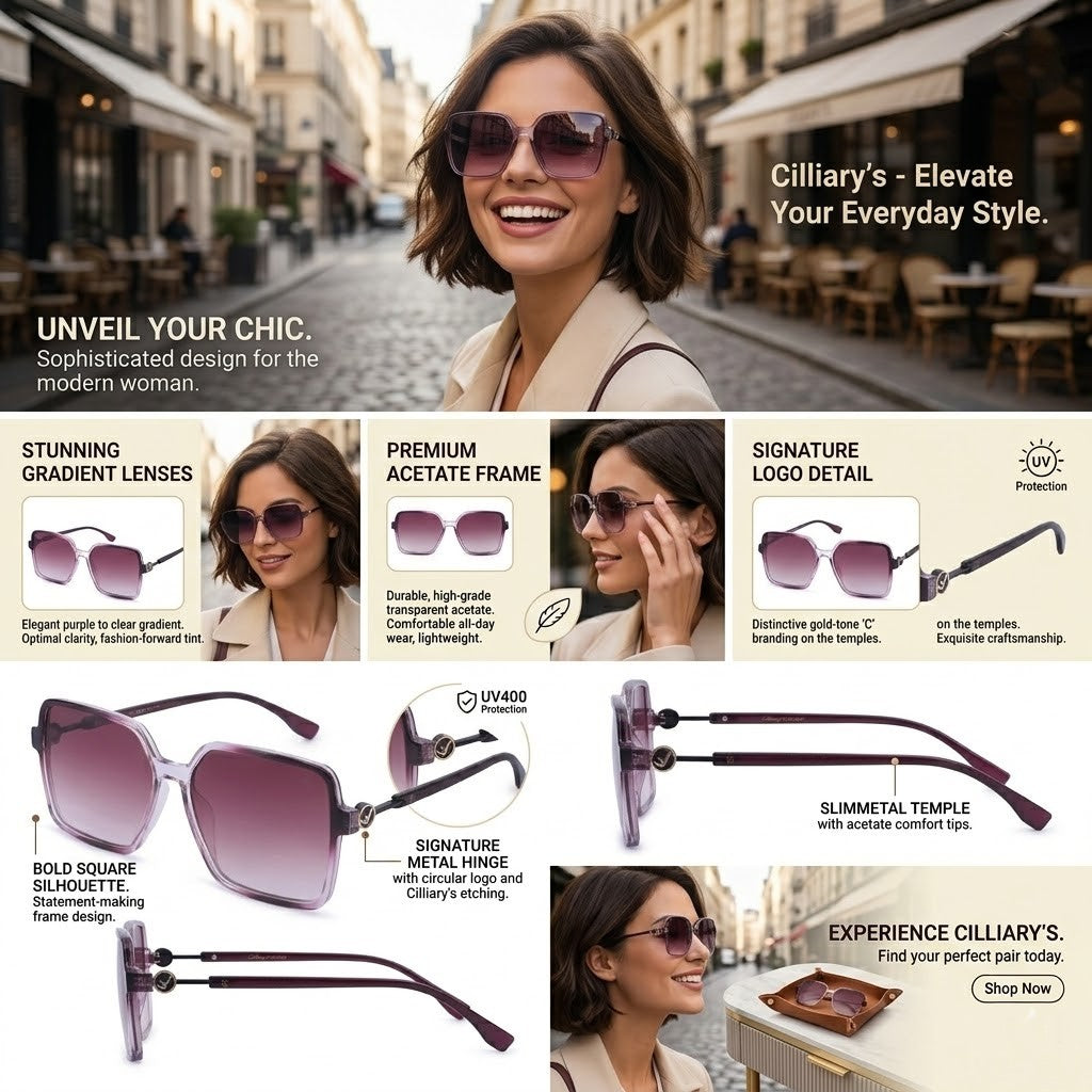 Cilliary's Honey Women's Designer Sunglasses | Size 59-15-148 (TransBrown)