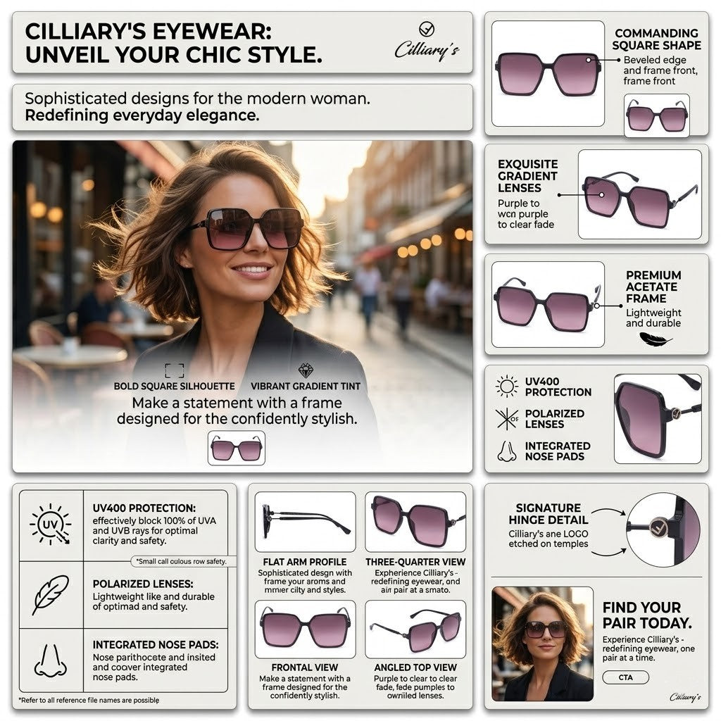 Cilliary's Honey Women's Designer Sunglasses | Size 59-15-148 (BlackPink)