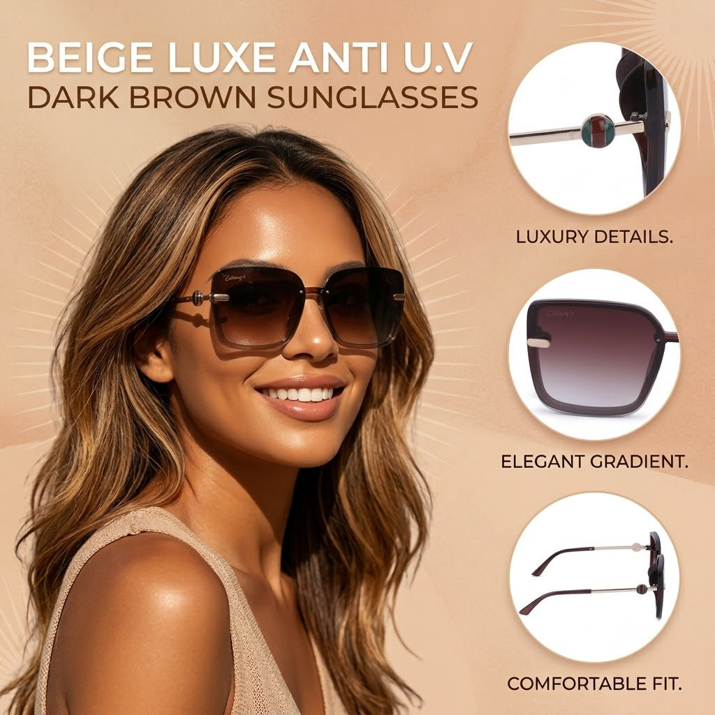 30127 BeigeLuxe Womens Sunglass (Brown)