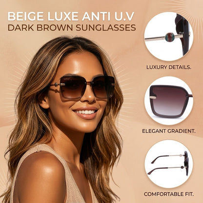 30127 BeigeLuxe Womens Sunglass (Brown)