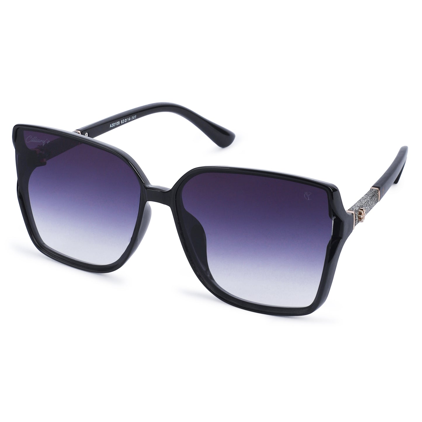 Cilliary's Cocoa Women's Oversized Square Sunglasses| Size 63-14-141 (Black)