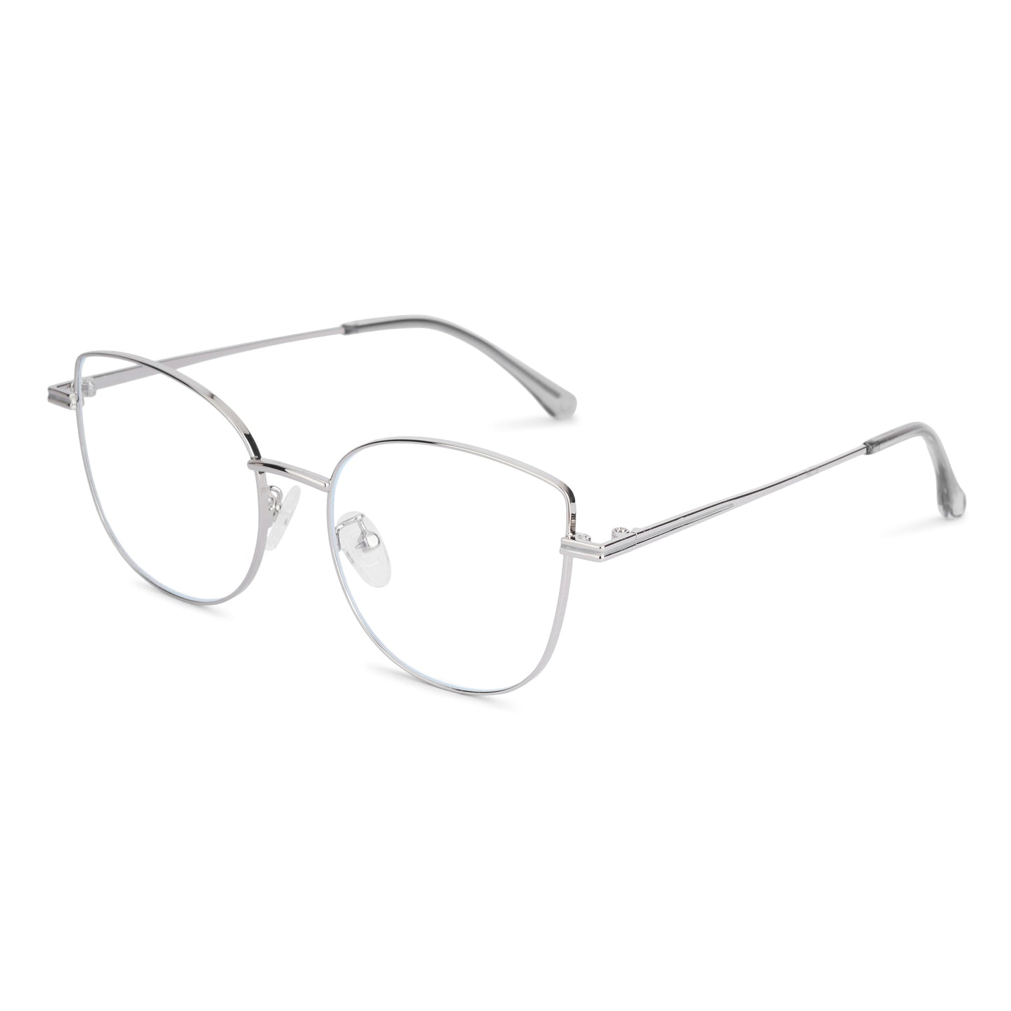 887 Blue Cut Eyewear | 51-17-140 Cat Eye Computer Glasses (Silver)