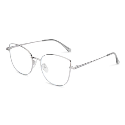 887 Blue Cut Eyewear | 51-17-140 Cat Eye Computer Glasses (Silver)