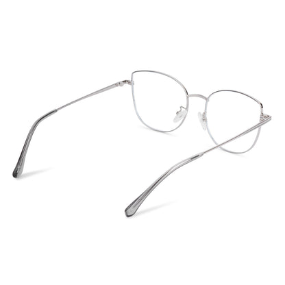 887 Blue Cut Eyewear | 51-17-140 Cat Eye Computer Glasses (Silver)