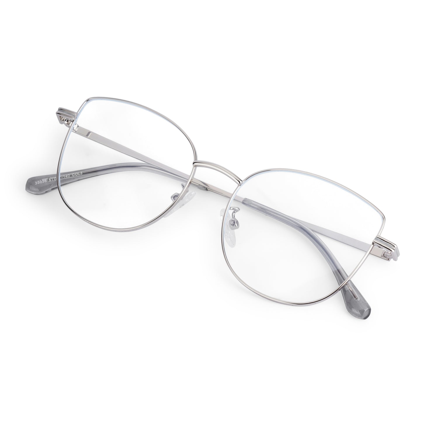 887 Blue Cut Eyewear | 51-17-140 Cat Eye Computer Glasses (Silver)