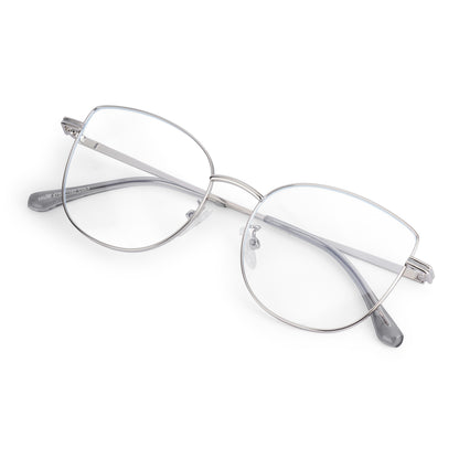 887 Blue Cut Eyewear | 51-17-140 Cat Eye Computer Glasses (Silver)