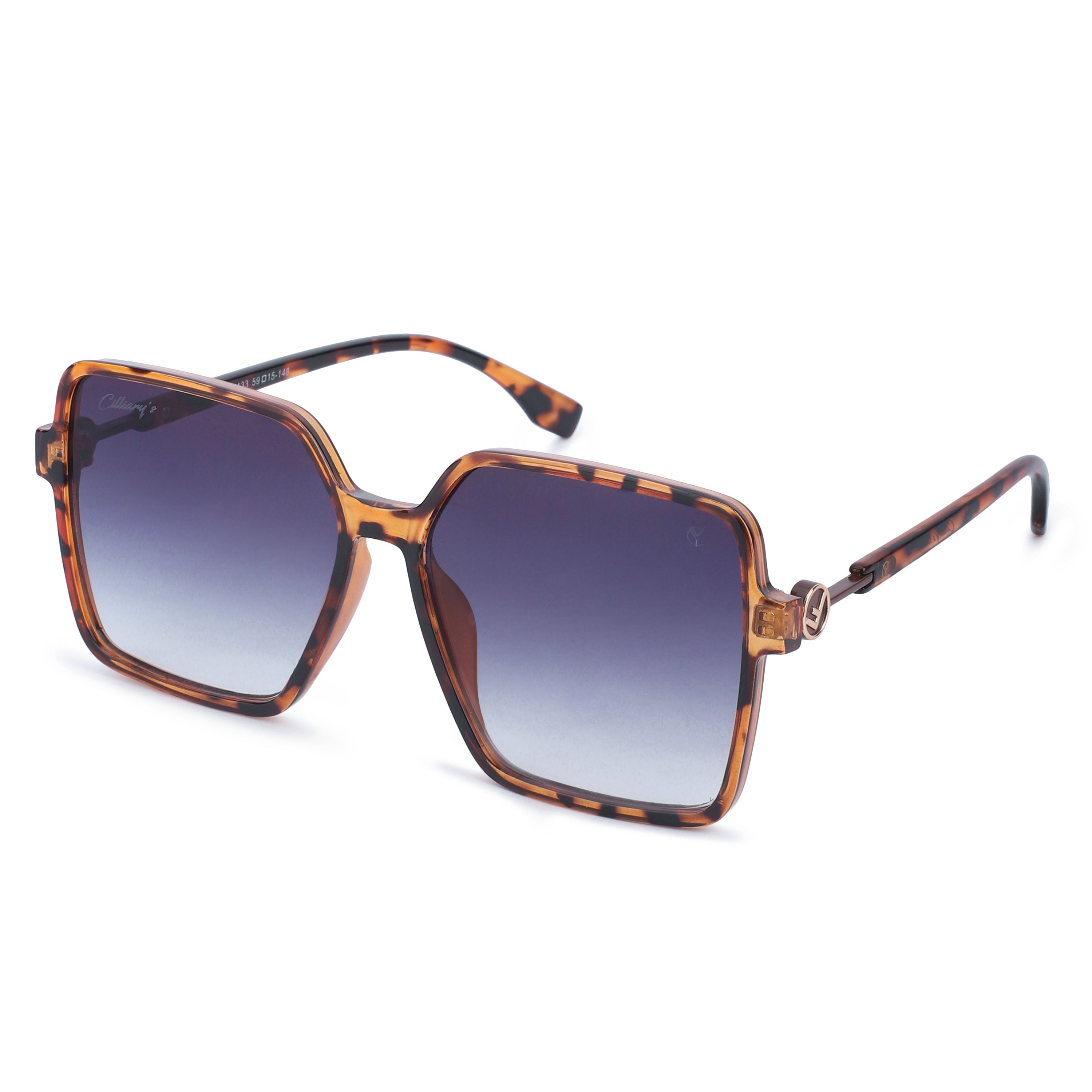 Cilliary's Honey Women's Designer Sunglasses | Size 59-15-148 (LeopardBlue)