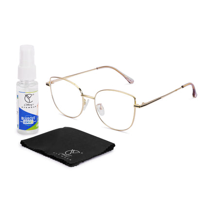 887 Blue Cut Eyewear | 51-17-140 Cat Eye Computer Glasses (Gold)