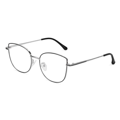 887 Blue Cut Eyewear | 51-17-140 Cat Eye Computer Glasses (SilverBlack)