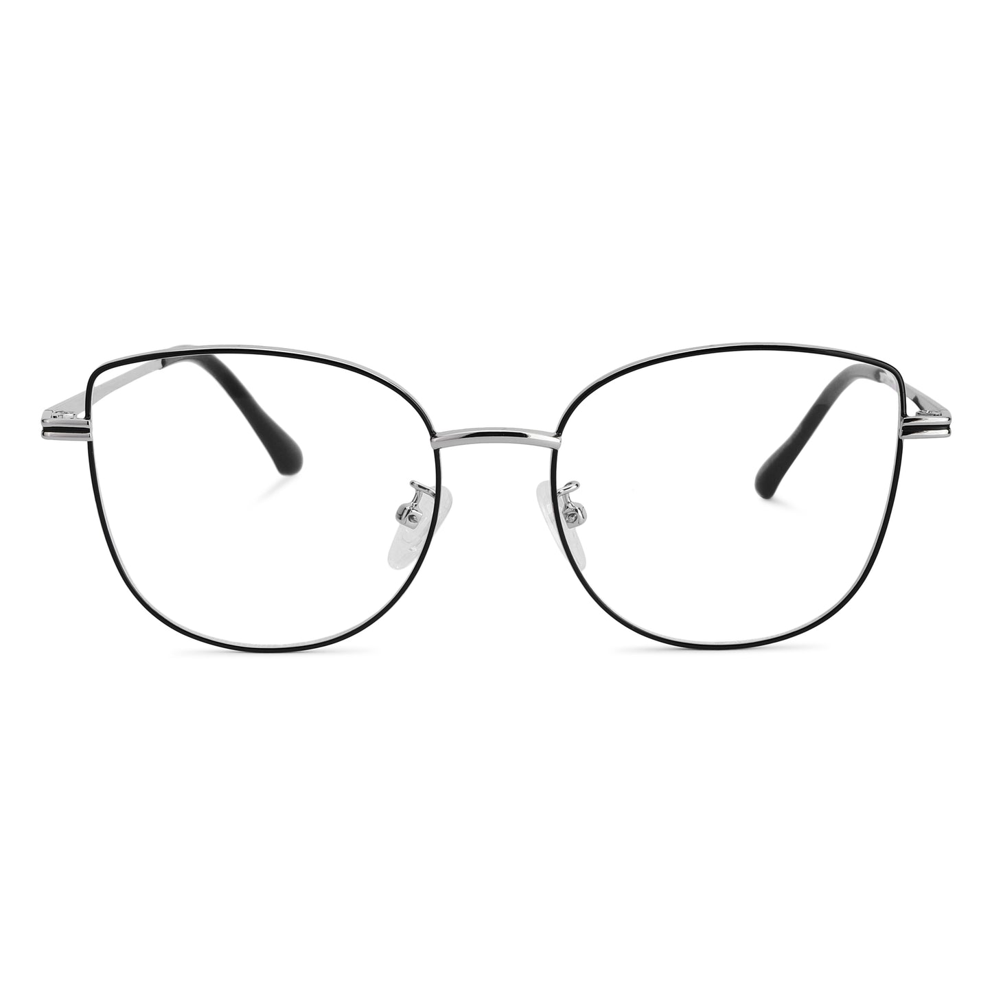 887 Blue Cut Eyewear | 51-17-140 Cat Eye Computer Glasses (SilverBlack)