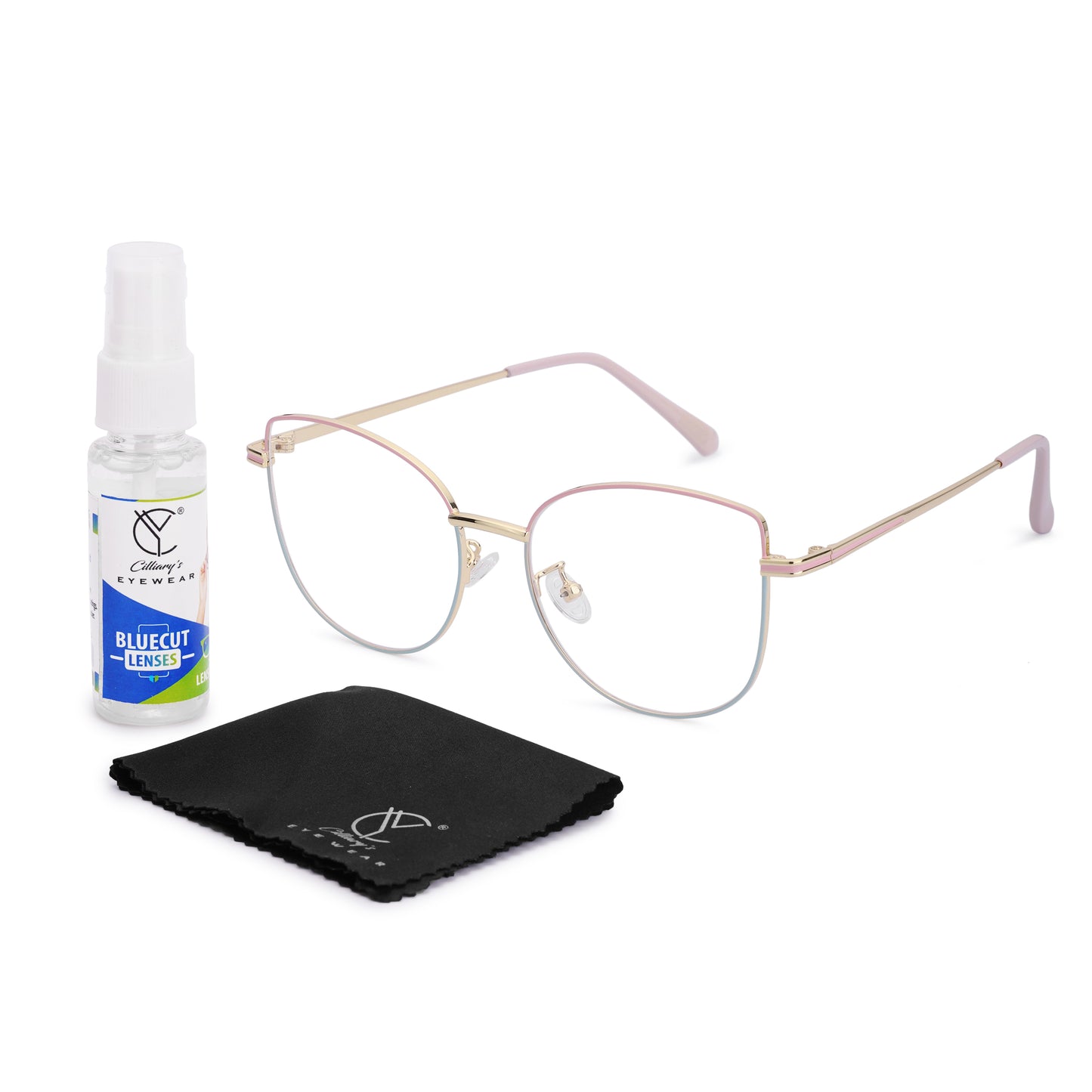 887 Blue Cut Eyewear | 51-17-140 Cat Eye Computer Glasses (GoldPinkGreen)
