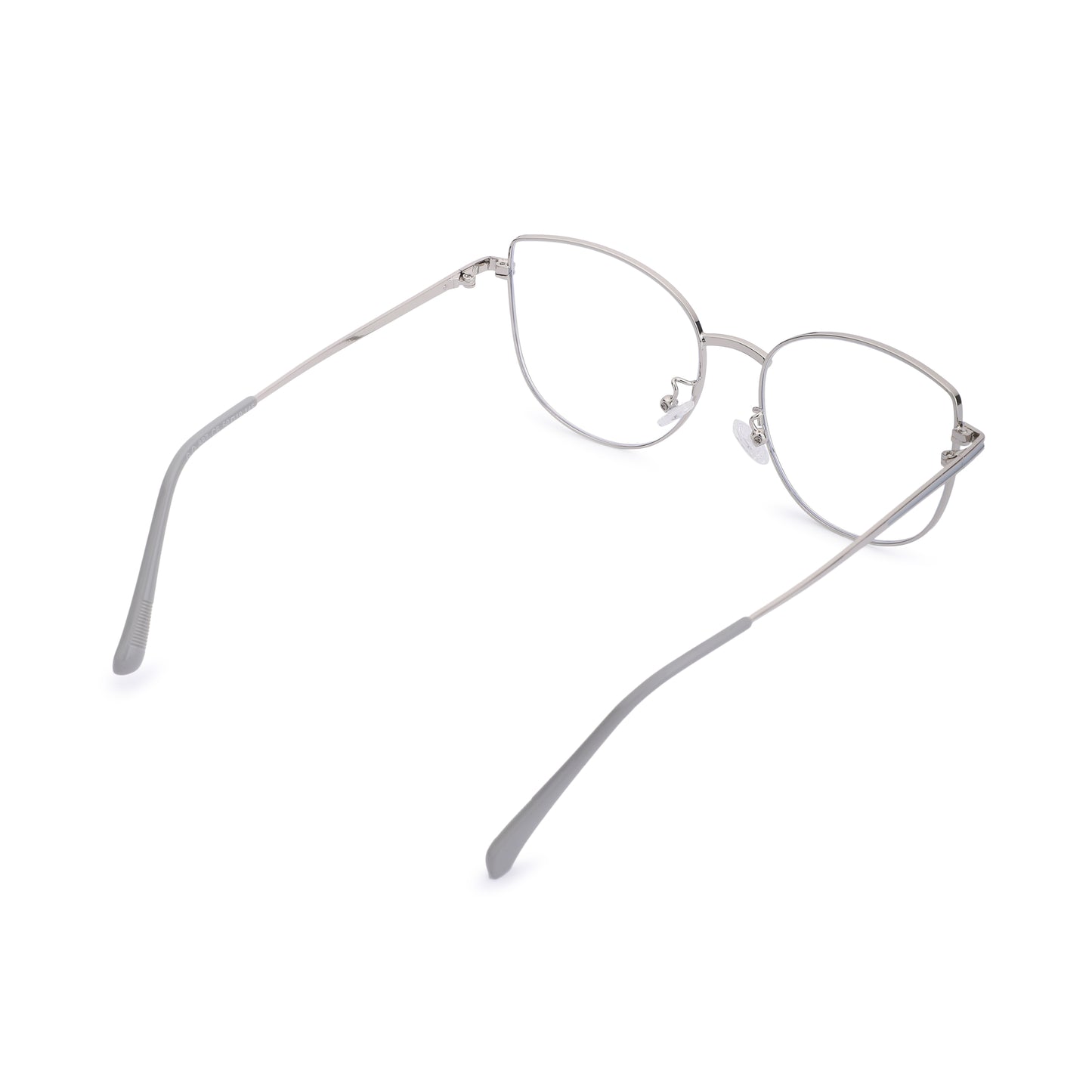Cilliary’s CAT 887 Silver Blue Grey Blue Cut Eyewear for Men & Women | Premium Metal Computer Glasses | Size 50-19-145 | Free Case, Cloth & Spray