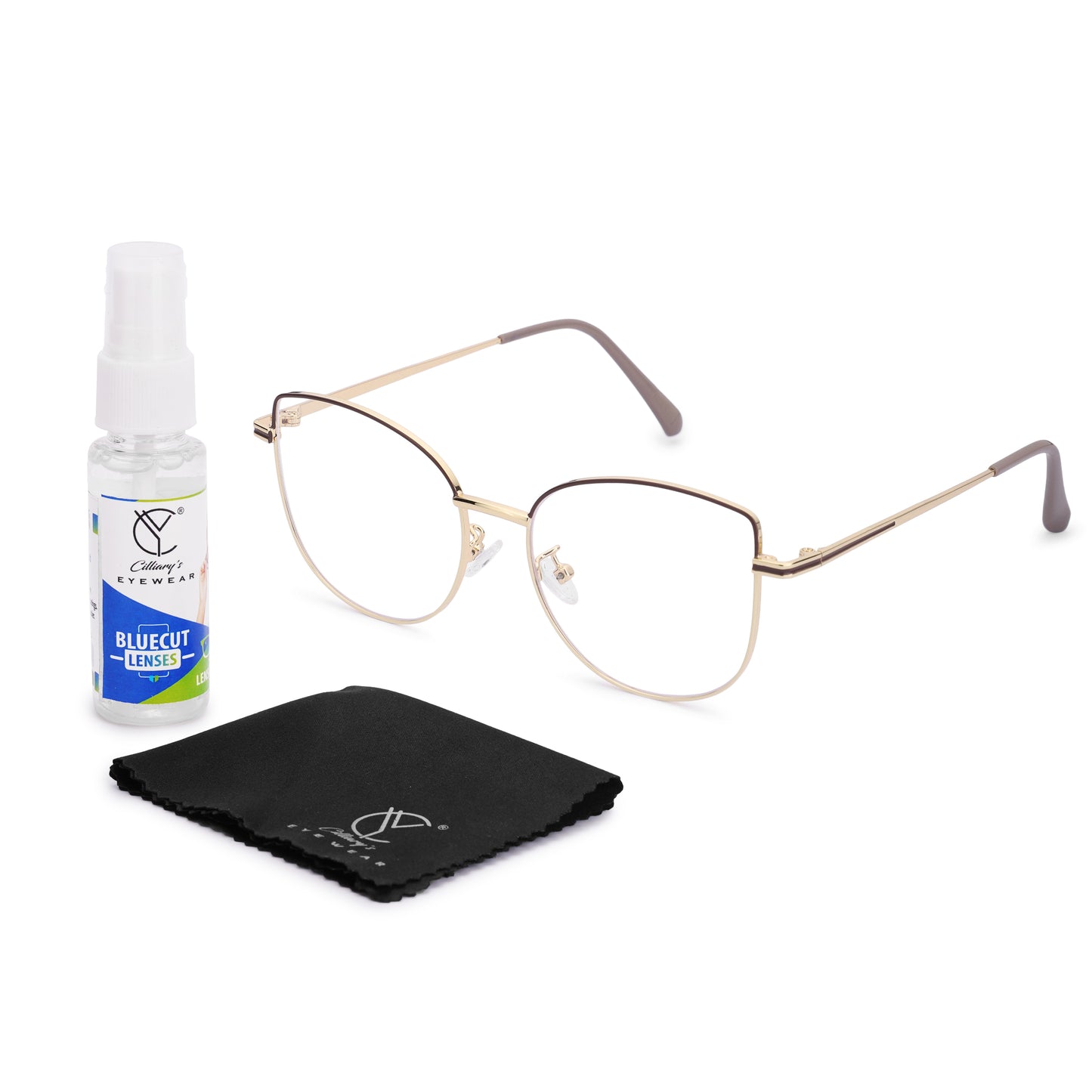 887 Blue Cut Eyewear | 51-17-140 Cat Eye Computer Glasses (GoldBrown)