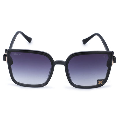 Cilliary's Oversized Geometric Sunglasses for Women | UV400 Protected Fashion Eyewear | Premium Lightweight Frame | Stylish Everyday & Travel Sunglasses ( Black )