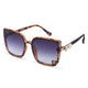 Cilliary's Women's Square Sunglasses | Premium Designer Eyewear with Signature Bow Hinge Detail | UV400 Protected Fashion Sunglasses for Women (Leopard Black)