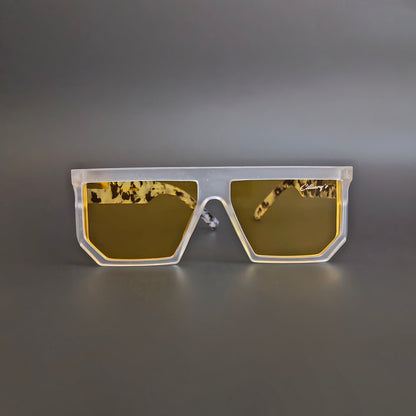Marshal Matte white Yellow ( Unisex, Square, Oversized )