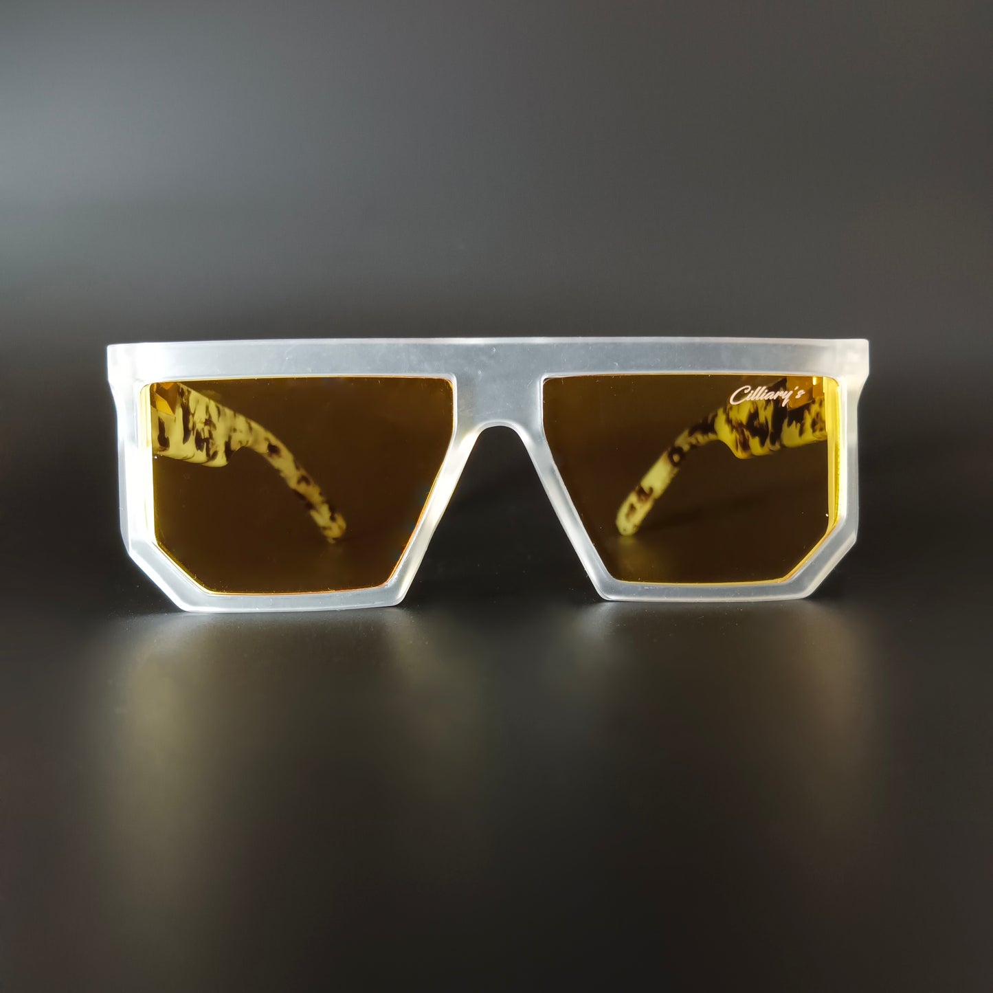 Marshal Matte white Yellow ( Unisex, Square, Oversized )