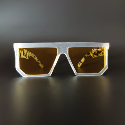 Marshal Matte white Yellow ( Unisex, Square, Oversized )