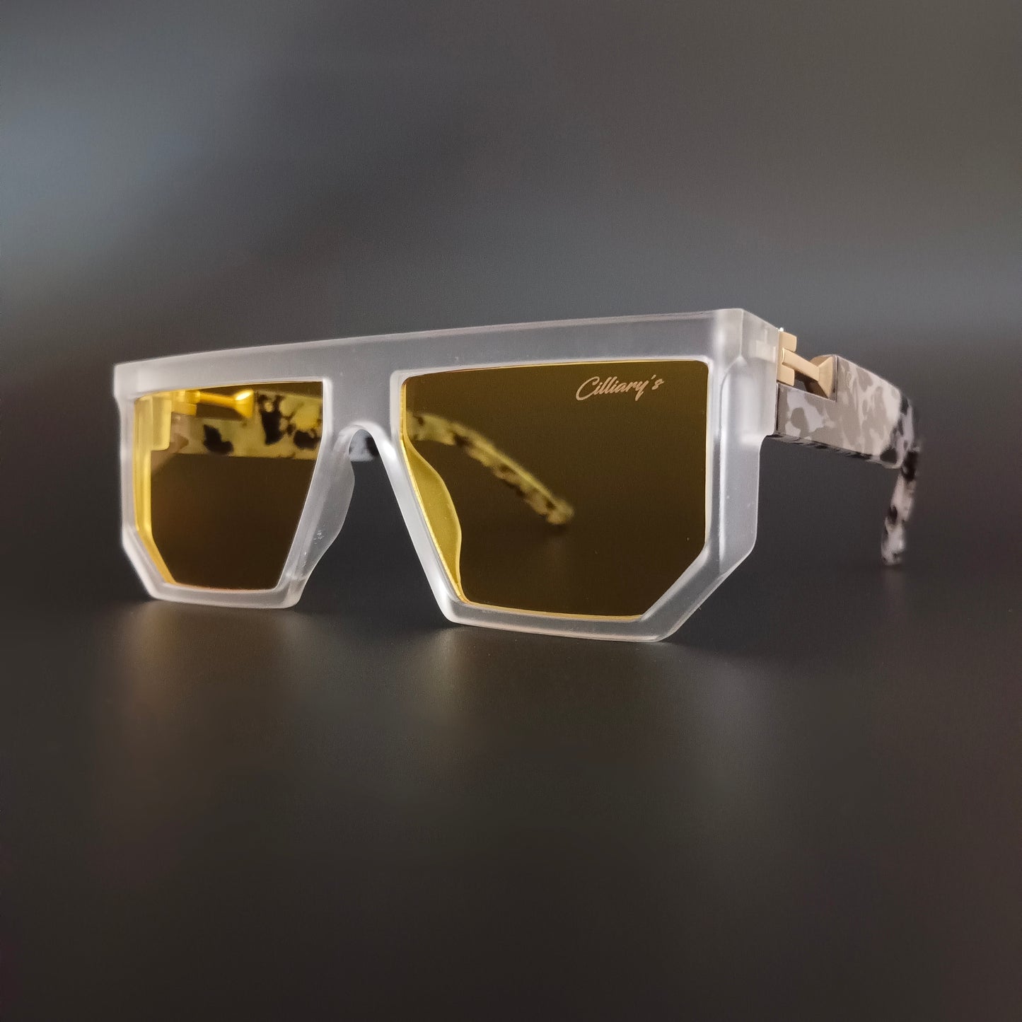 Marshal Matte white Yellow ( Unisex, Square, Oversized )