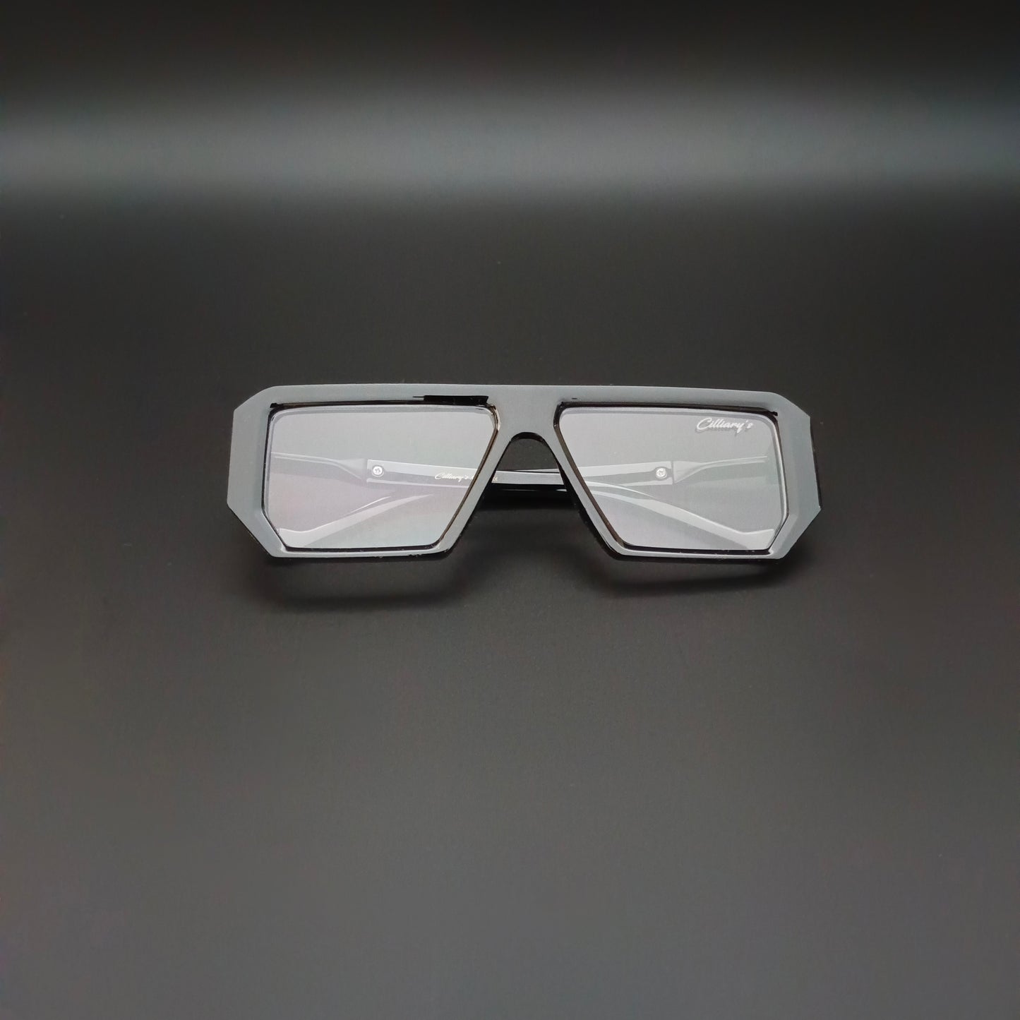 Muster Black Glossy Transparent Glass (Mens, Square)