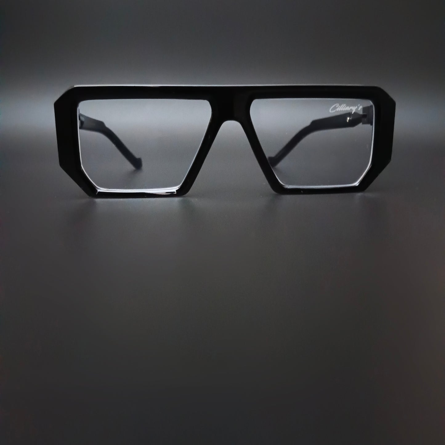 Muster Black Glossy Transparent Glass (Mens, Square)