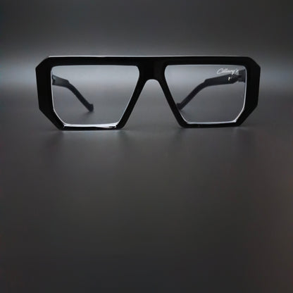 Muster Black Glossy Transparent Glass (Mens, Square)