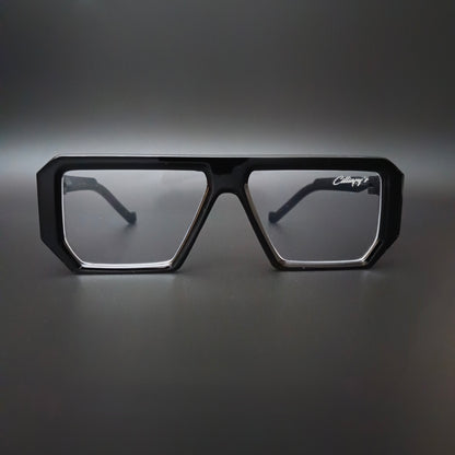 Muster Black Glossy Transparent Glass (Mens, Square)