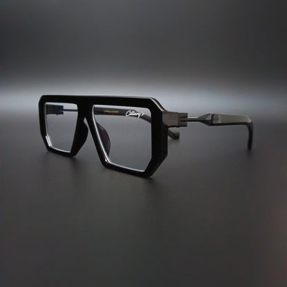 Muster Black Glossy Transparent Glass (Mens, Square)