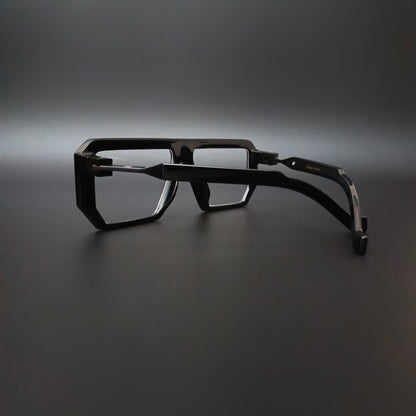 Muster Black Glossy Transparent Glass (Mens, Square)