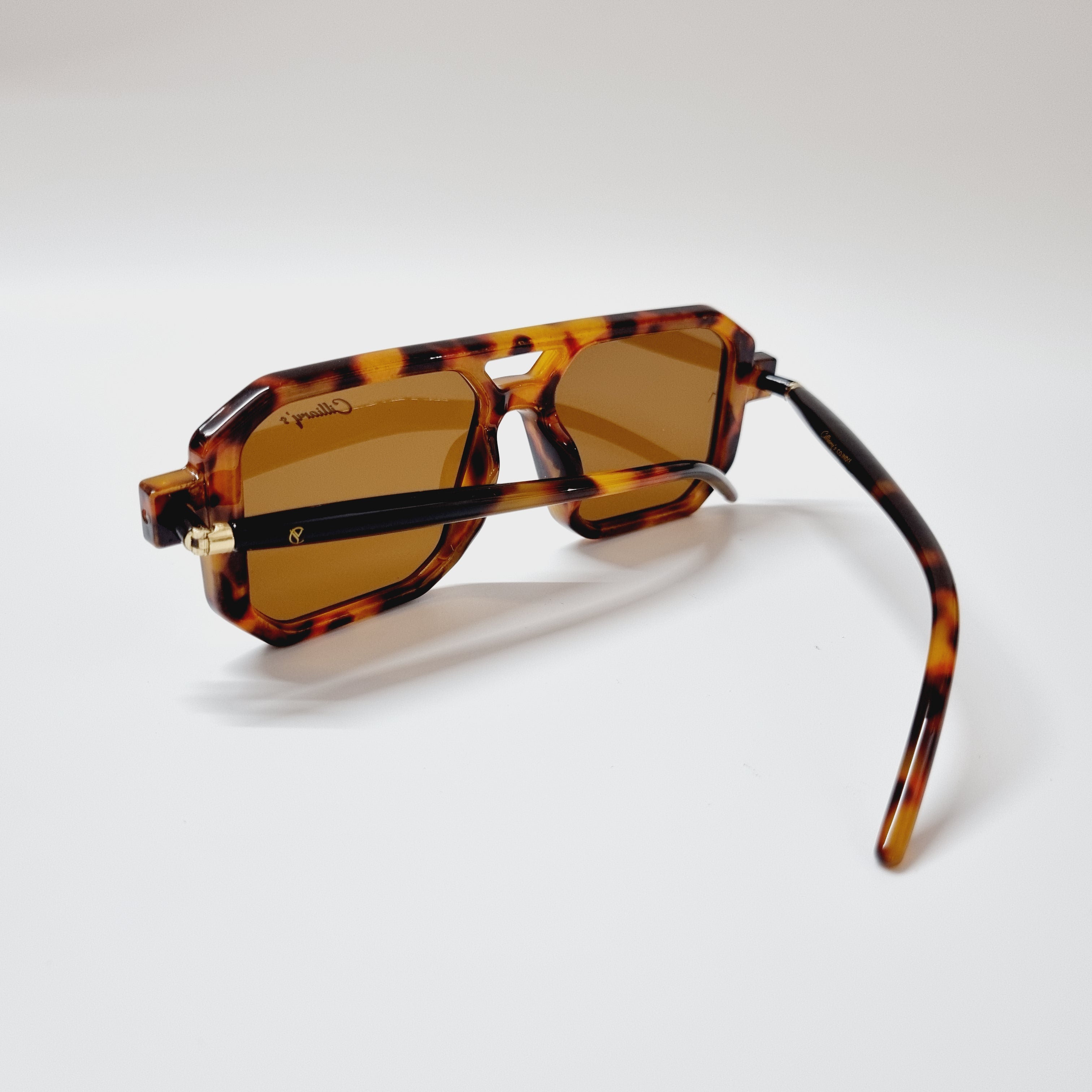 Square Cut Leopard Brown Lens  (Mens)