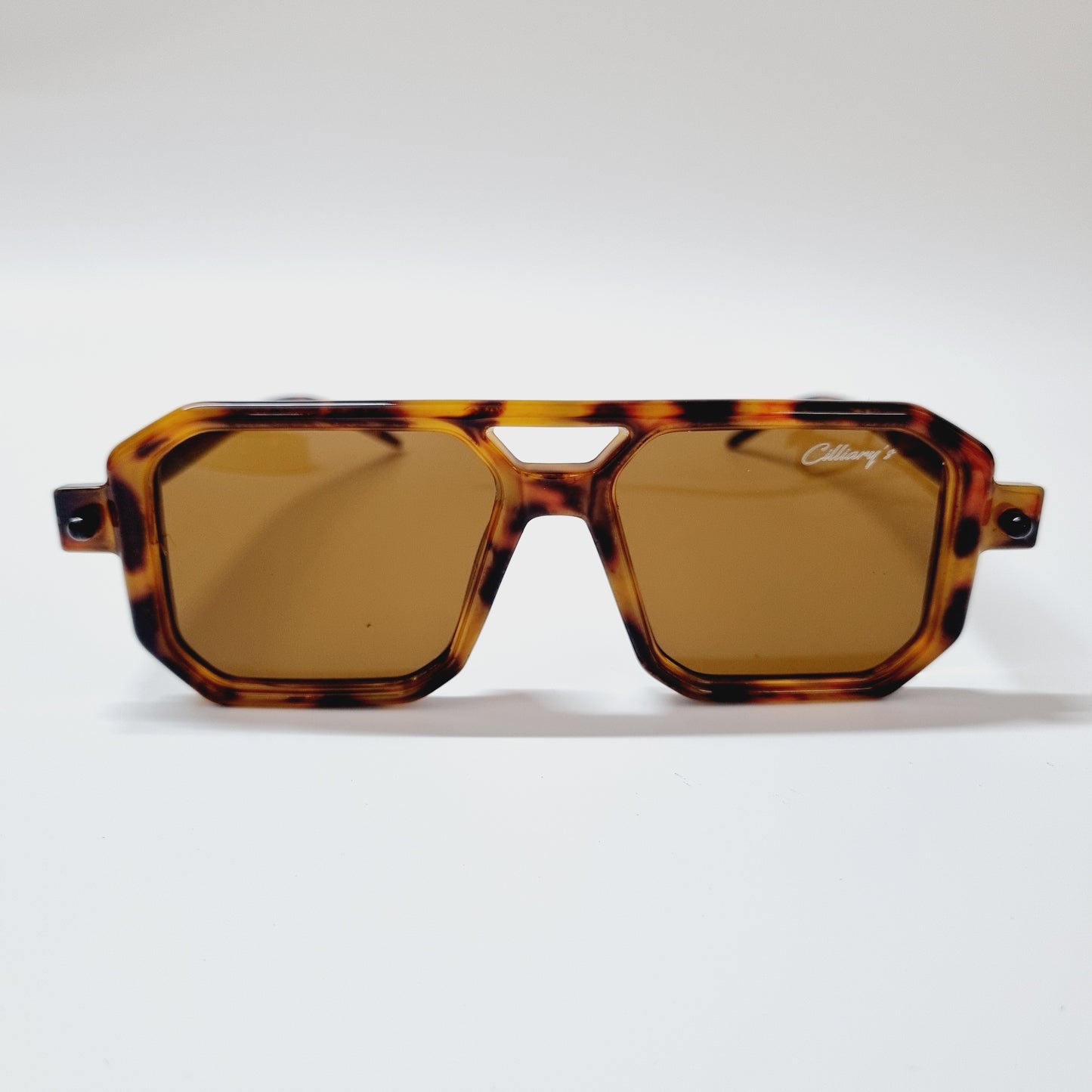 Square Cut Leopard Brown Lens  (Mens)