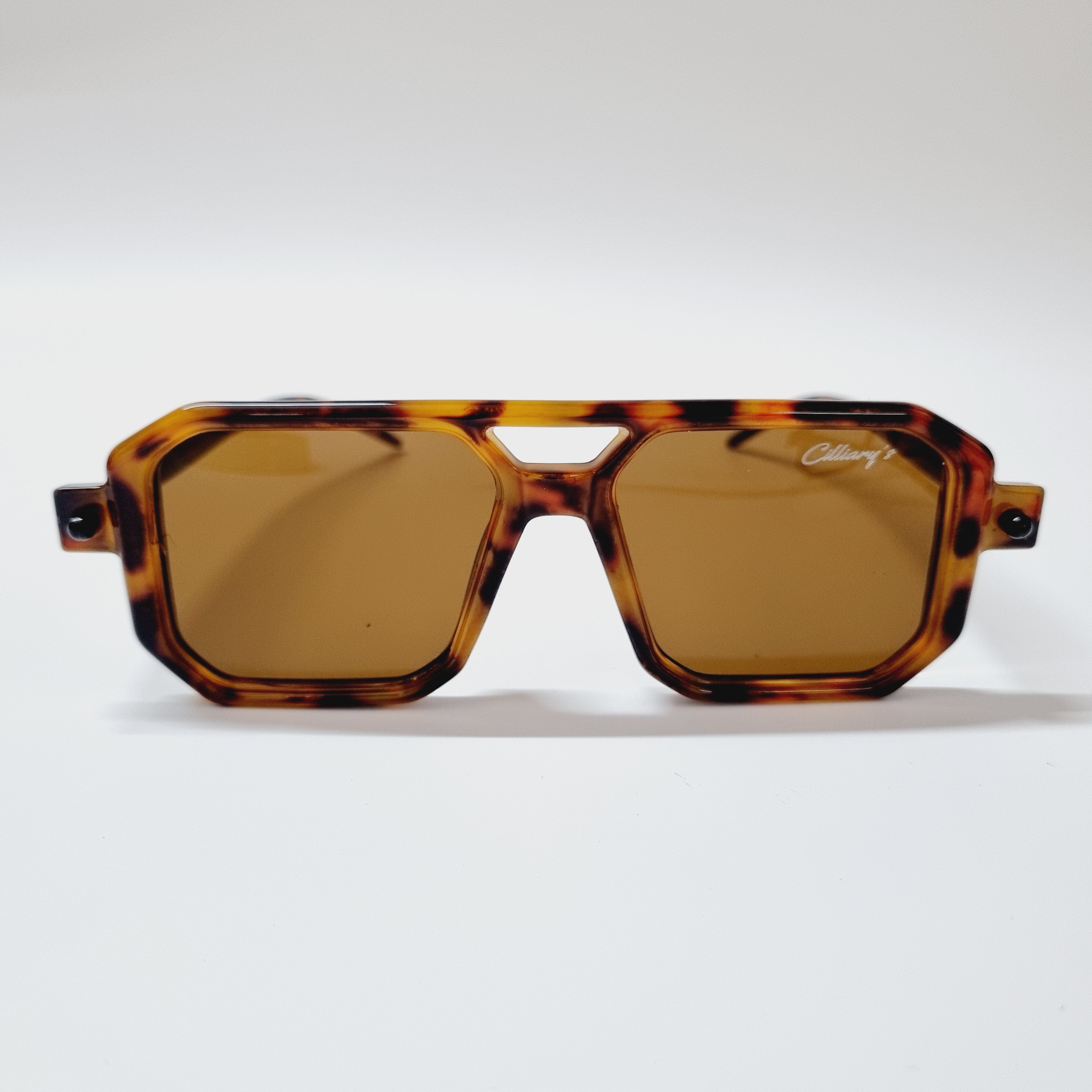 Square Cut Leopard Brown Lens  (Mens)