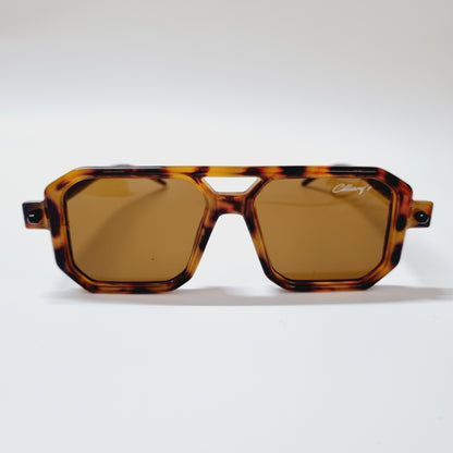 Square Cut Leopard Brown Lens  (Mens)