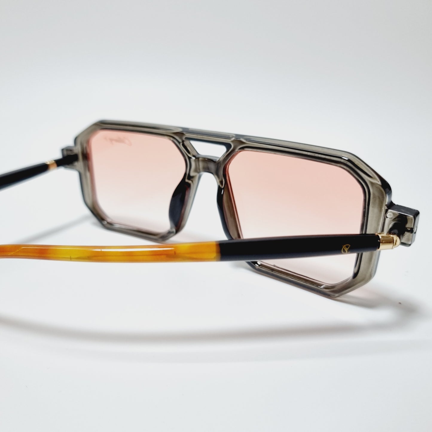 Square Cut Pink Lens  (Mens)