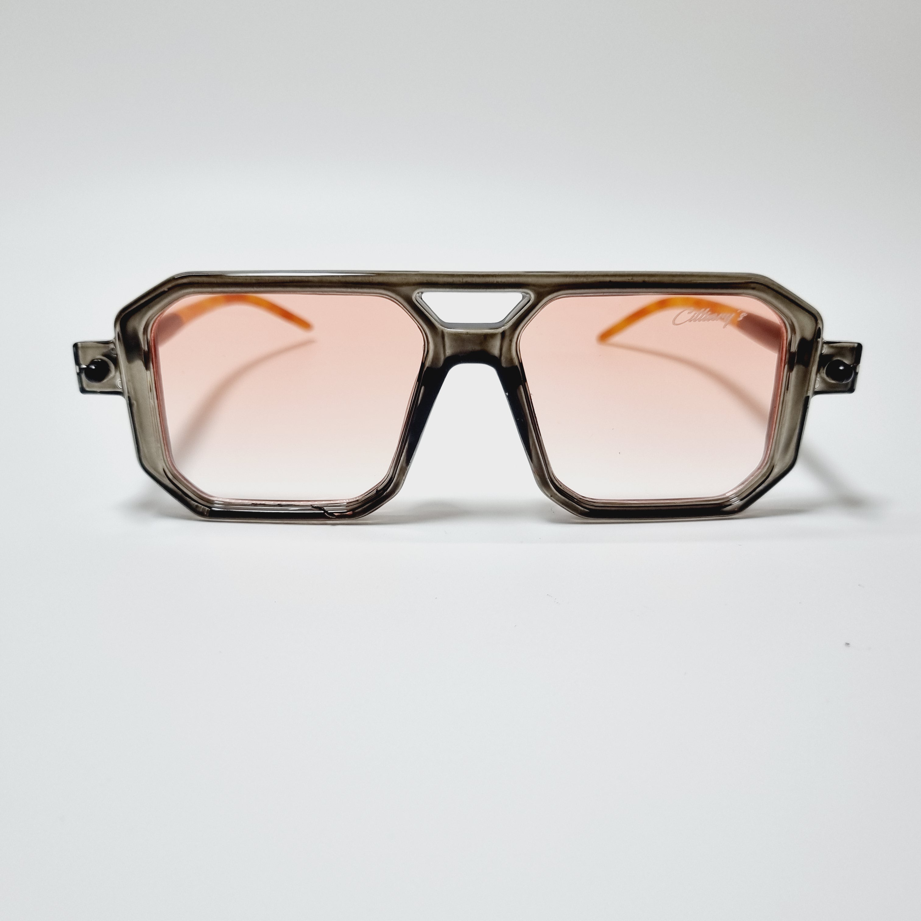 Square Cut Pink Lens  (Mens)