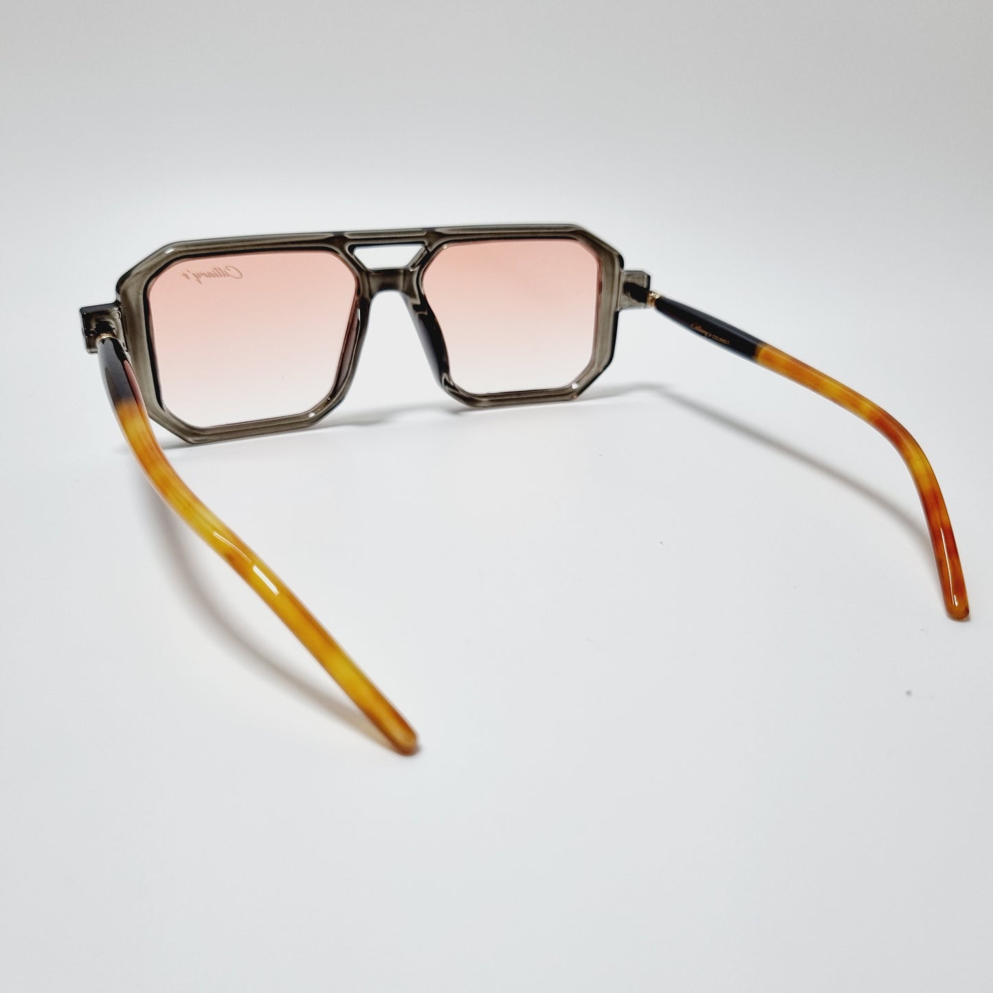 Square Cut Pink Lens  (Mens)