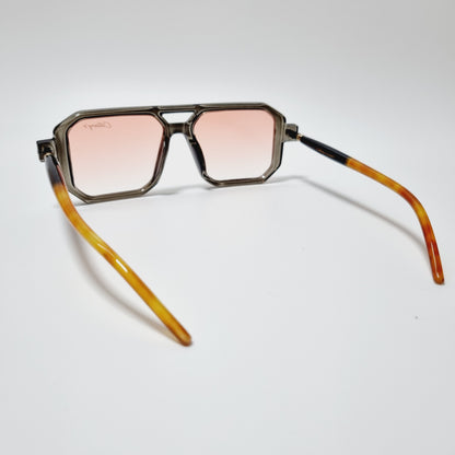 Square Cut Pink Lens  (Mens)