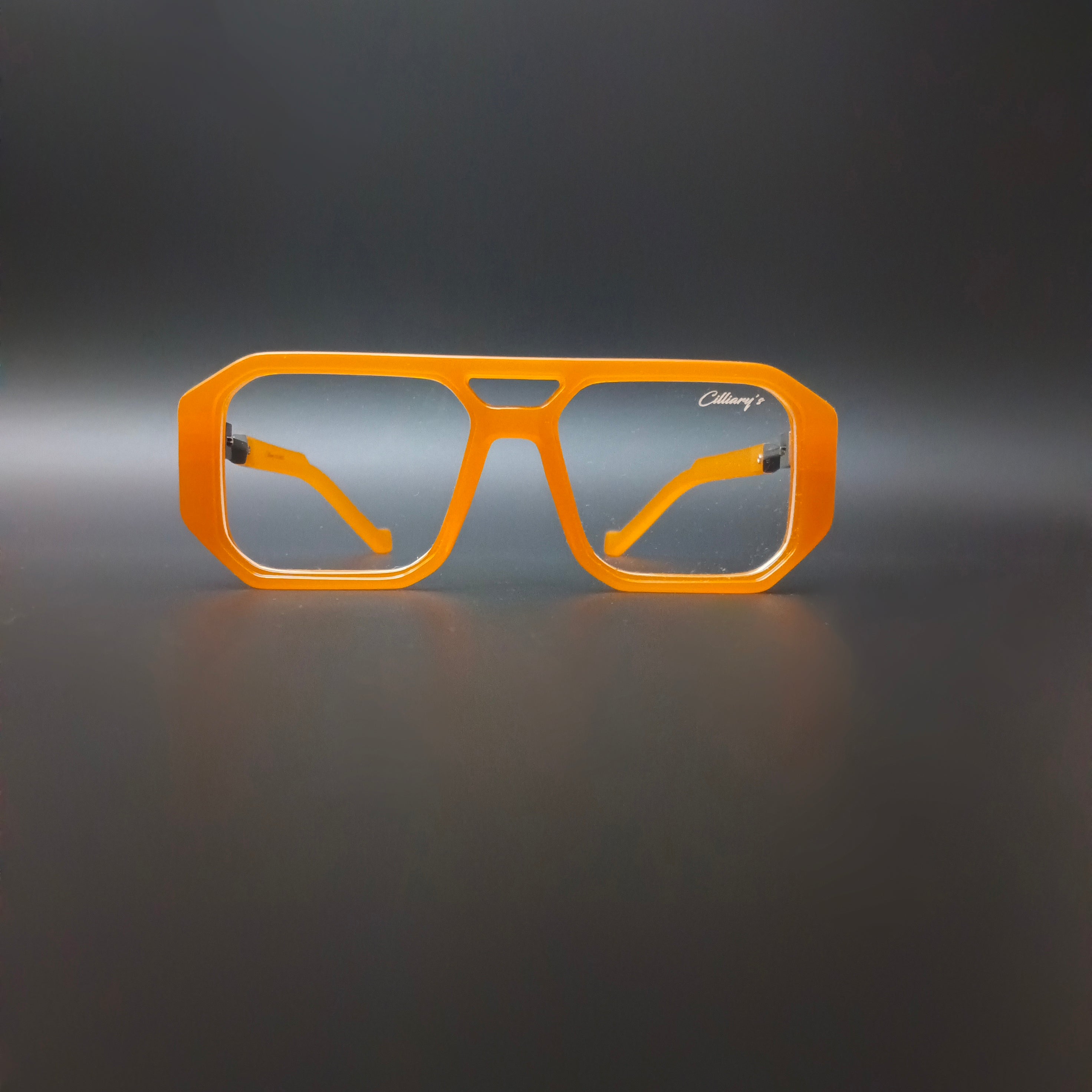 Urban Edge Orange Transparent Glass (Mens, Square)