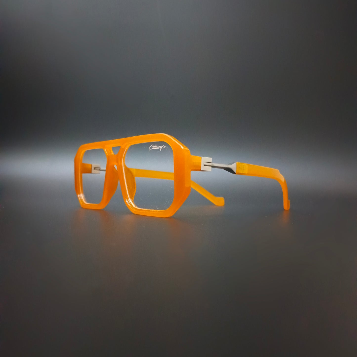 Urban Edge Orange Transparent Glass (Mens, Square)