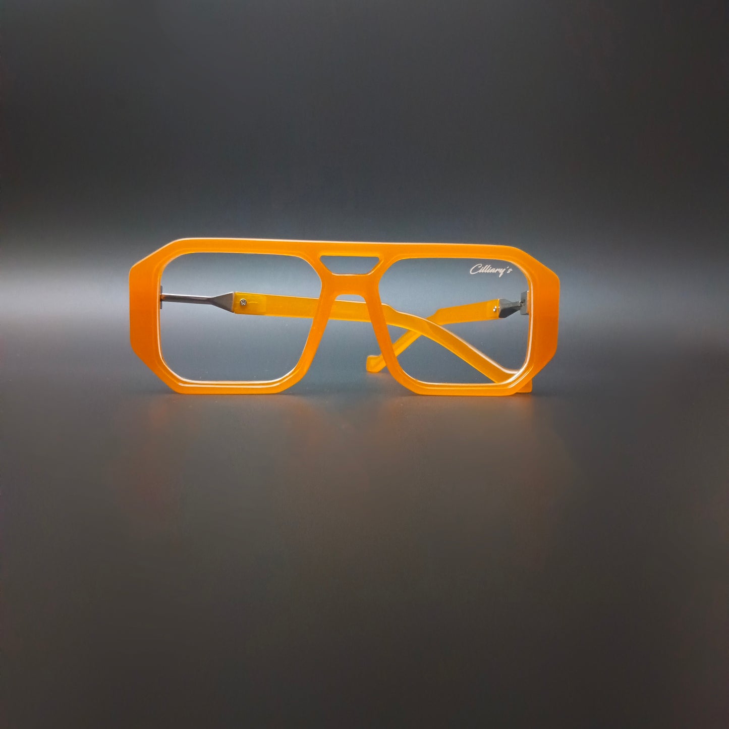 Urban Edge Orange Transparent Glass (Mens, Square)