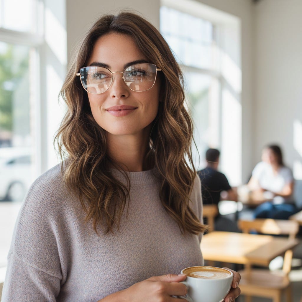 887 Blue Cut Eyewear | 51-17-140 Cat Eye Computer Glasses (GoldBrown)