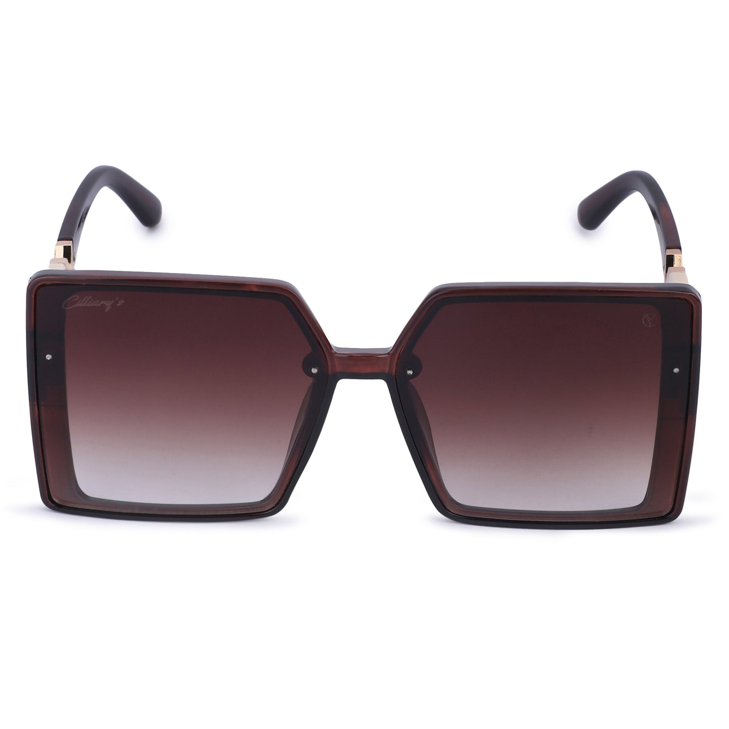 Cilliary's ZyraBold Oversized Square Sunglasses for Women | Size 62-14-149 (Brown)