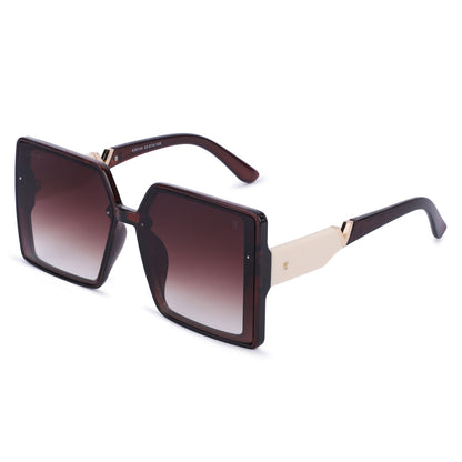 Cilliary's ZyraBold Oversized Square Sunglasses for Women | Size 62-14-149 (Brown)