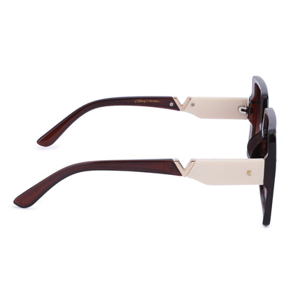 Cilliary's ZyraBold Oversized Square Sunglasses for Women | Size 62-14-149 (Brown)