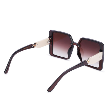 Cilliary's ZyraBold Oversized Square Sunglasses for Women | Size 62-14-149 (Brown)