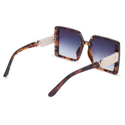 Cilliary's ZyraBold Oversized Square Sunglasses for Women | Size 62-14-149 (LeopardBlack)